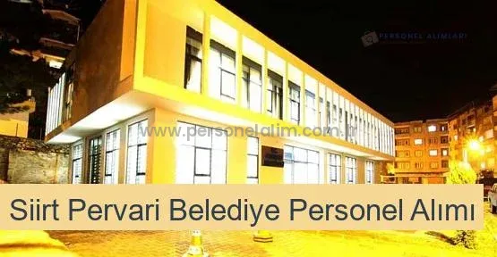 Siirt Pervari Belediyesi Personel Alımı 2025