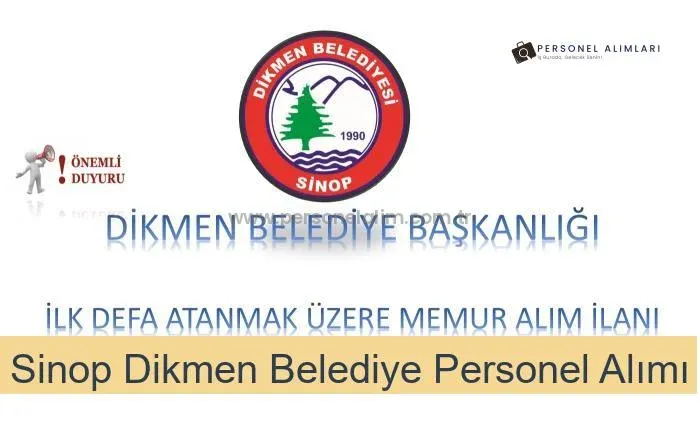 Sinop Dikmen Belediyesi Personel Alımı 2025